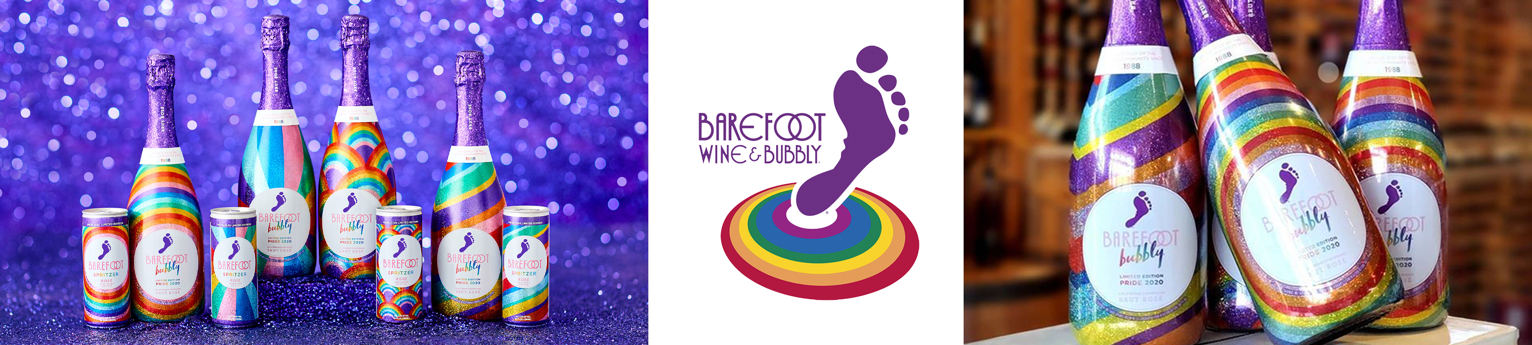 barefoot wine bubbly 2020 pride collection packaging design 