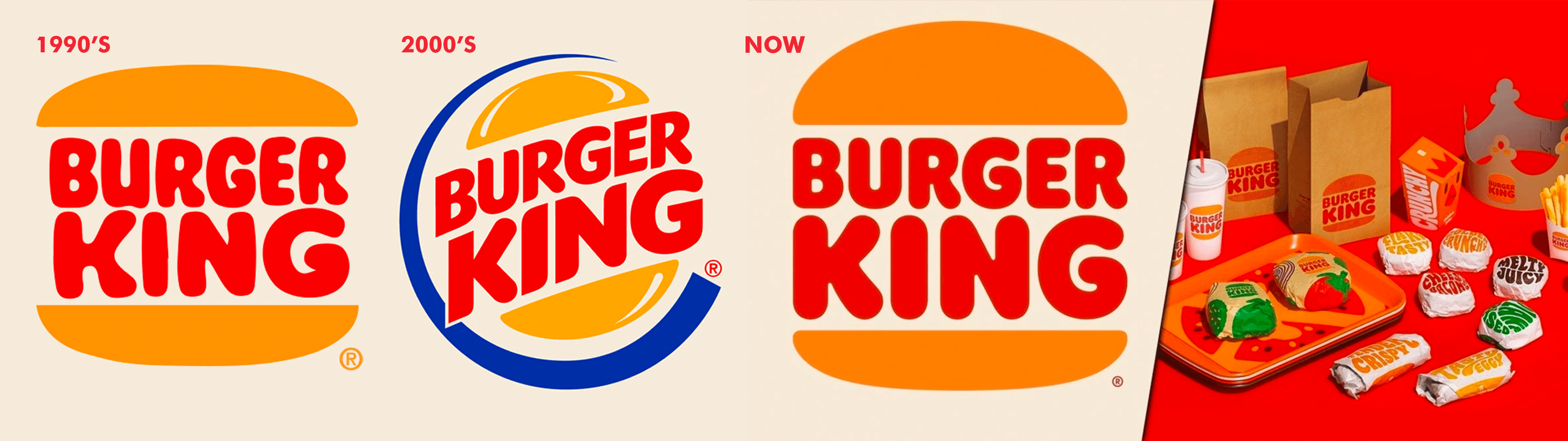 burger king rebrand adapting retro simple branding logo packaging 